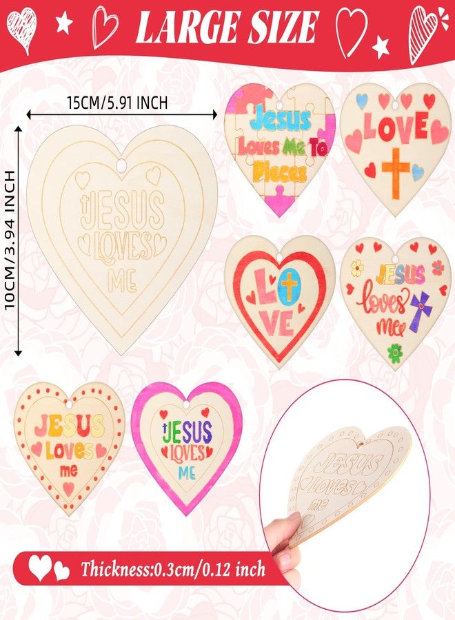 Blueweenly 24 Pcs 24 Pcs Valentines Sunday School Crafts for Kids - Christian Religious Valentine Craft Kits, Jesus Loves Me DIY Ornaments, Sunday School Crafts for Classroom Art Party Activities - Image 2